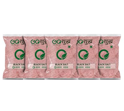 Goshudh Black Salt (Kala Namak)|1Kg Each (Pack of 5)| COMBO OFFER|For Low Sodium Diet| Helps with Digestive Issues & Regulates Blood Pressure| Contains Iron, Calcium & Magnesium| Controls Heartburn & Bloating