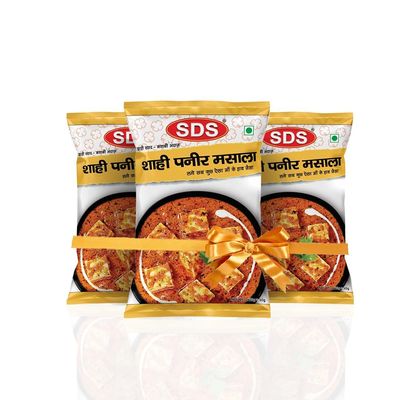 SDS Shahi Paneer Masala - 40g (Pack Of 3) | Add a Royal Touch to Your Paneer | Easy to Cook | Unlock the Magic of Indian Cuisine | No Colour & Preservatives | Pure Vegetarian - Indian Masala Powder