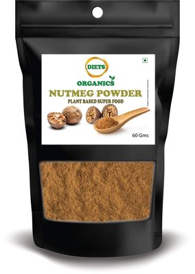 DIETS ORGANICS Nutmeg (Jaiphal Jathikka) Powder, pack of 60gms
