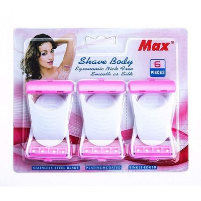 AVARS Women Bikini hair remover Disposable 6 pink blades