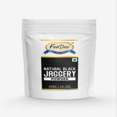 FOODESI Natural Black Jaggery Powder 400 Gm