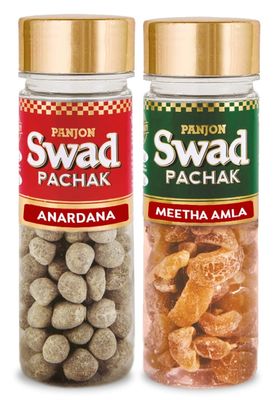 Panjon Swad Anardana & Meetha Amla Pachak (Mukhwas Mouth Fresheners) 2 Bottles, 245g
