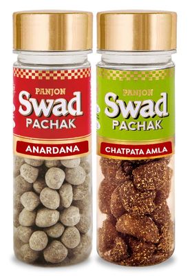 Panjon Swad Anardana & Chatpata Amla Pachak (Mukhwas Mouth Fresheners) 2 Bottles, 245g