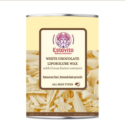 ESTAVITO White Chocolate Liposoluble wax 800ml | Removes Hair & Tan | Colophony free | For all skin types |