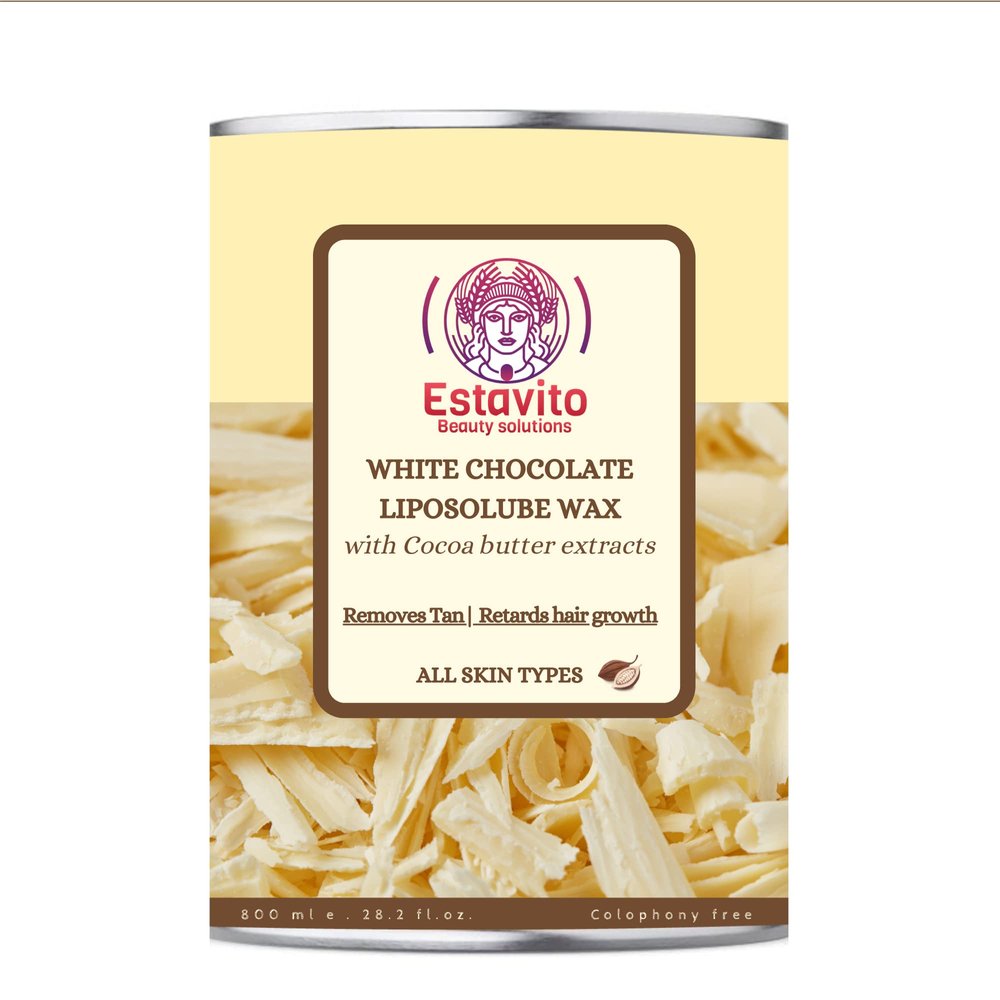 ESTAVITO White Chocolate Liposoluble wax 800ml | Removes Hair & Tan | Colophony free | For all skin types |