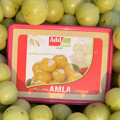 Add me Premium Fresh Amla Murabba 1Kg Extra Large (80-100G A Piece) Selected Awla Fruit Sweets Marinated In Saffron And Elaichi Gift Pack 1 Kg