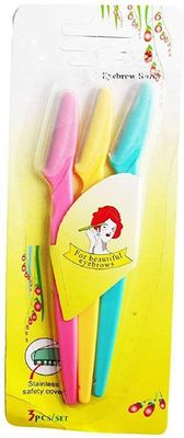 DEXO Eyebrow Painless Facial Hair Remover Razor for Face razor, Women and Men (Multicolor) - set of 3 pcs. Pack of 1