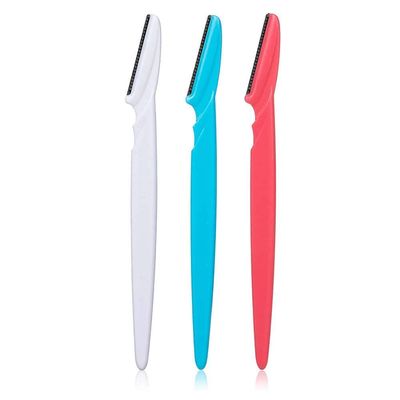 DEXO Eyebrow Face Razor Kit, Face & Eyebrow Trimmer Set of 3 Pcs. Hair Shape Razor Knife Shaver Trimmer Shaving Grooming Remover Kit for Fashion Women Ladies & Girls (Multicolor) Pack of 1