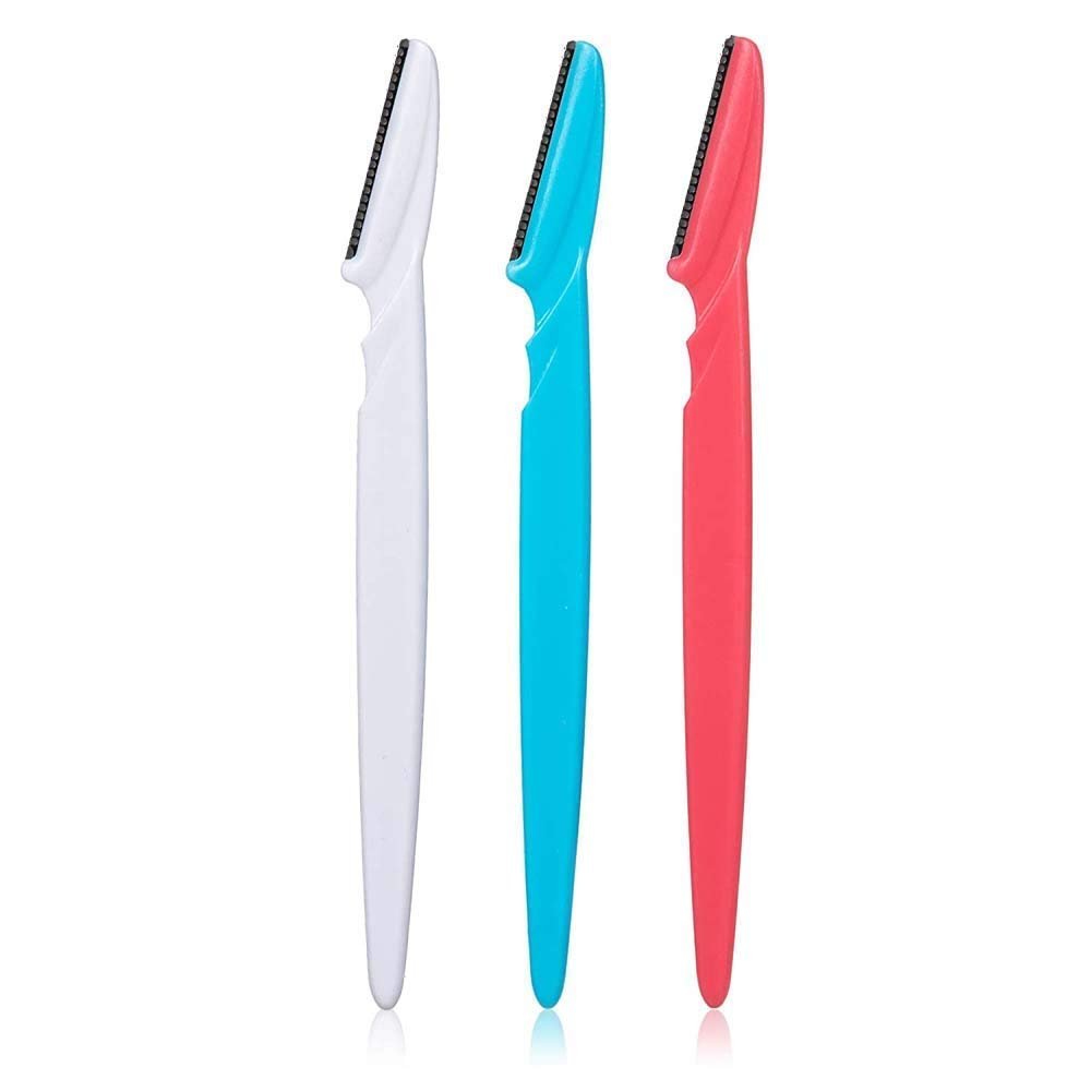 DEXO Eyebrow Face Razor Kit, Face & Eyebrow Trimmer Set of 3 Pcs. Hair Shape Razor Knife Shaver Trimmer Shaving Grooming Remover Kit for Fashion Women Ladies & Girls (Multicolor) Pack of 1