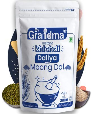 ByGrandma Sprouted Cereal Instant Kichidi Mix-Broken Wheat And Moong Dal Natural Food For Kids|Preservative Free Instant Porridge Mix For Little Ones|280G