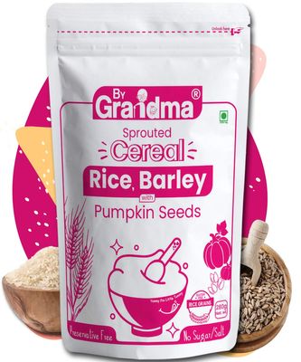 Bygrandma Sprouted Cereal Mix - Rice, Barely with Pumpkin seeds Instant Food For little ones | Preservative Free Instant Porridge Mix for kids | 280g