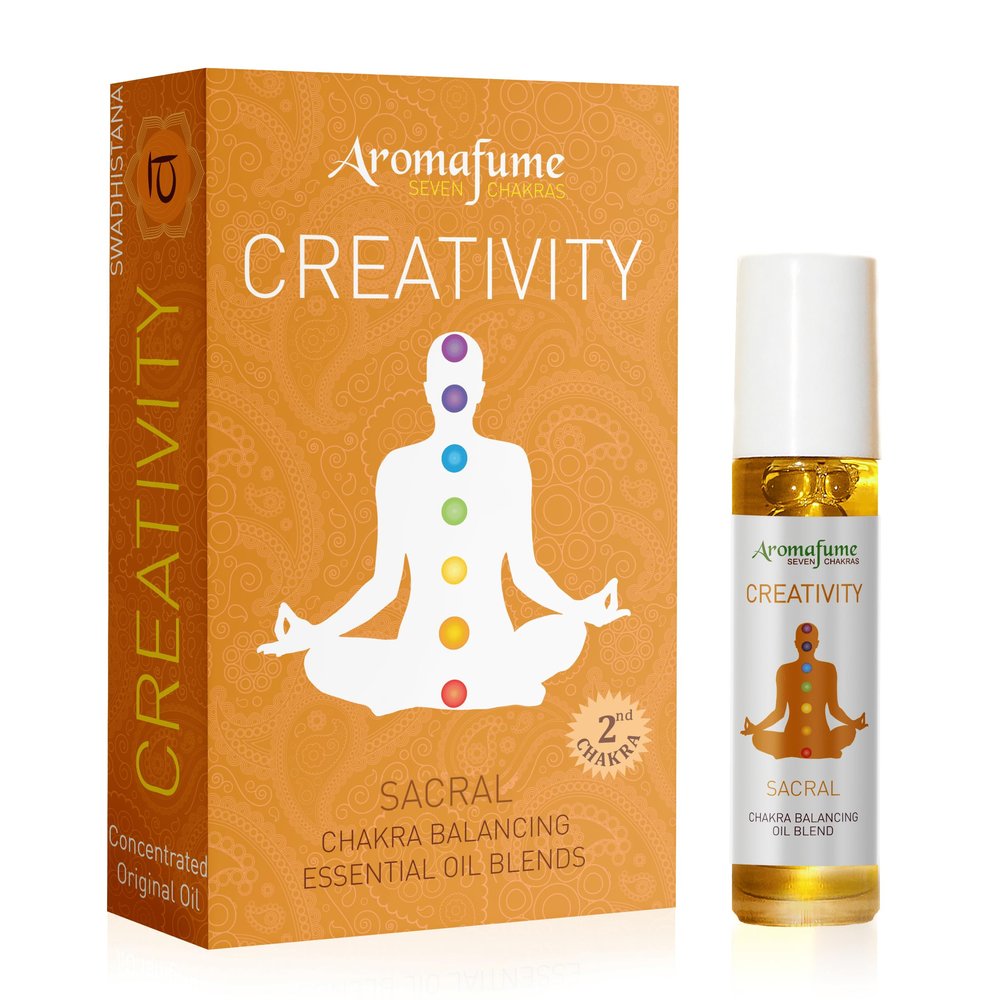 Sacral Chakra Essential Oil Roll-On Blend by Aromafume | 10ml/0.33 fl oz | Swadisthana | Aromatherapy Oils for Chakra Healing | Orange & Patchouli Extracts | Chakra Incense for Meditation, Yoga, Reiki