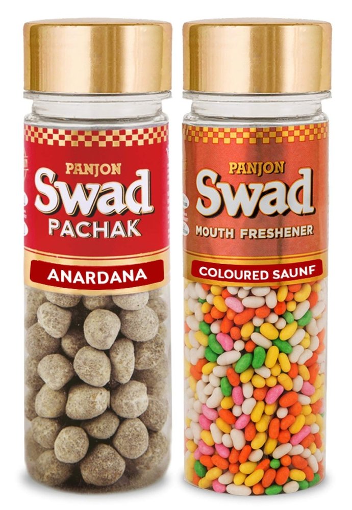 Panjon Swad Anardana & Coloured Saunf Pachak (Mukhwas Mouth Fresheners) 2 Bottles, 310g