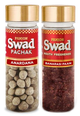 Panjon Swad Anardana & Banarasi Paan Pachak (Mukhwas Mouth Fresheners) 2 Bottles, 230g