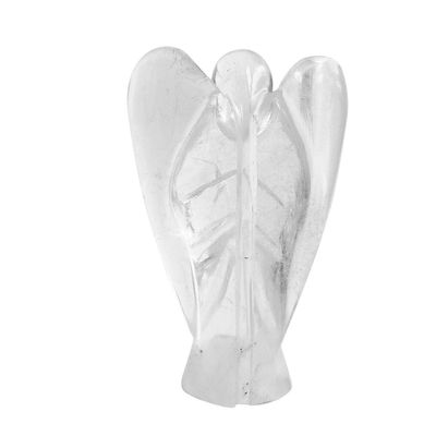 9Dzine Clear Quartz Stone Angel,Pocket Angel Figurines,Angel Wings,Guardian Angel Carved,Crystal Clear Quartz Angel,Reiki Stone Angel Housewarming Gift,Christmas Gift,Festive Gifts -2 inch