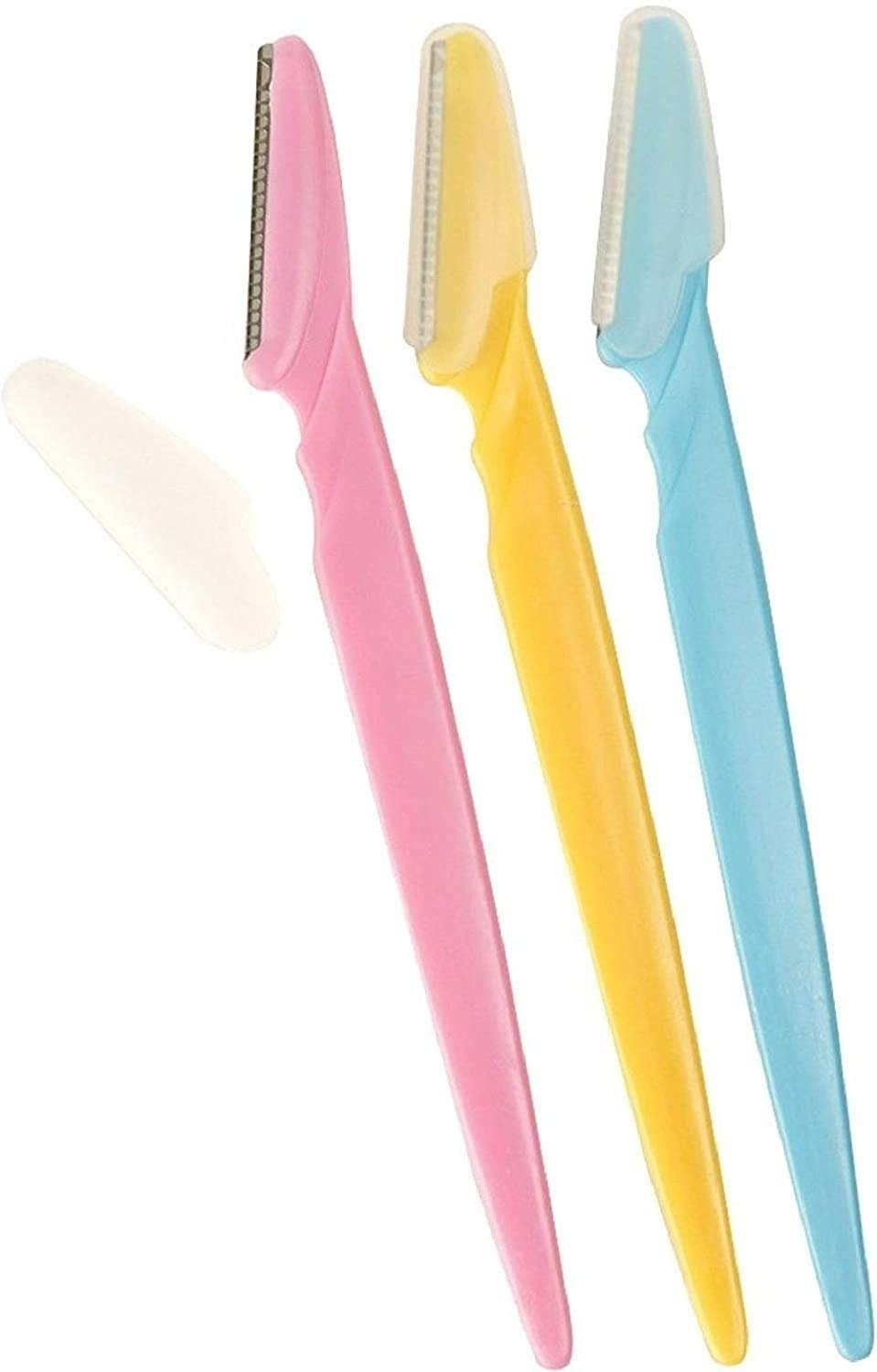 DEXO Eyebrow Painless Hair Remover Razor for Face, Eyebrow Razor Women and Men Use (Multicolour) Pack of 3 Pcs