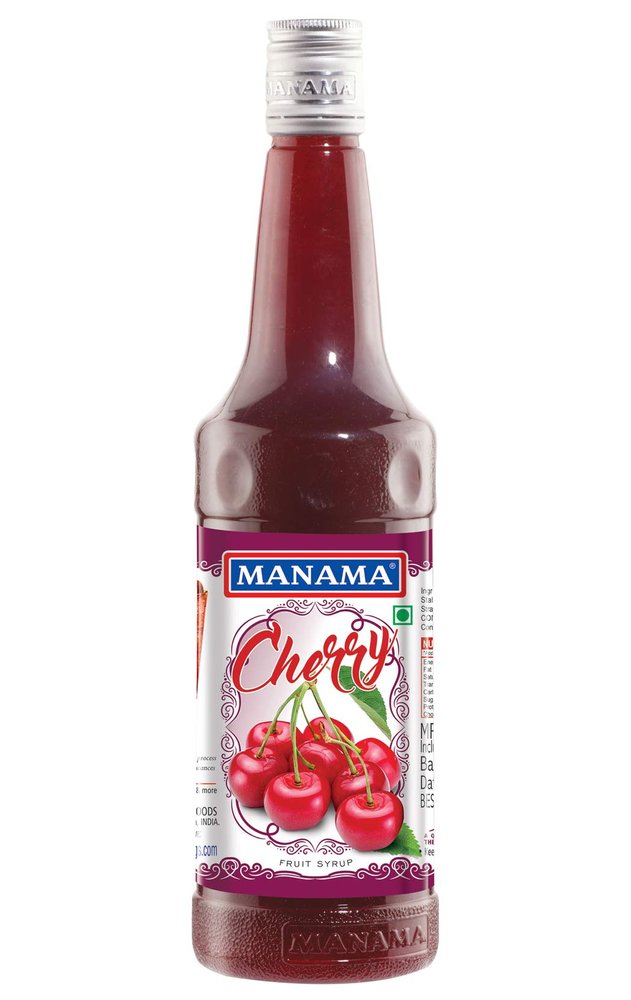 Manama Cherry Fruit Flavoured Syrup for Mocktails and Cocktails, 750ML
