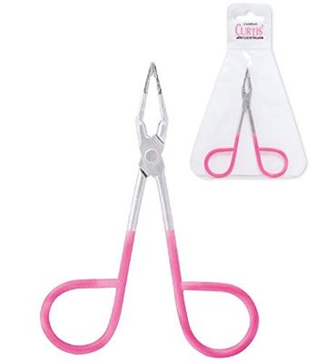 Curtis PROFESSIONAL Salon TWEEZERS with Easy Scissor Handle, CASE Included; The BEST PRECISION EYEBROW TWEEZERS Men/Women; Tools for Facial Hair, Ingrown Hair, Blackhead; Pink & Silver EASY TO HOLD
