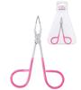 Curtis PROFESSIONAL Salon TWEEZERS with Easy Scissor Handle, CASE Included; The BEST PRECISION EYEBROW TWEEZERS Men/Women; Tools for Facial Hair, Ingrown Hair, Blackhead; Pink & Silver EASY TO HOLD view 1