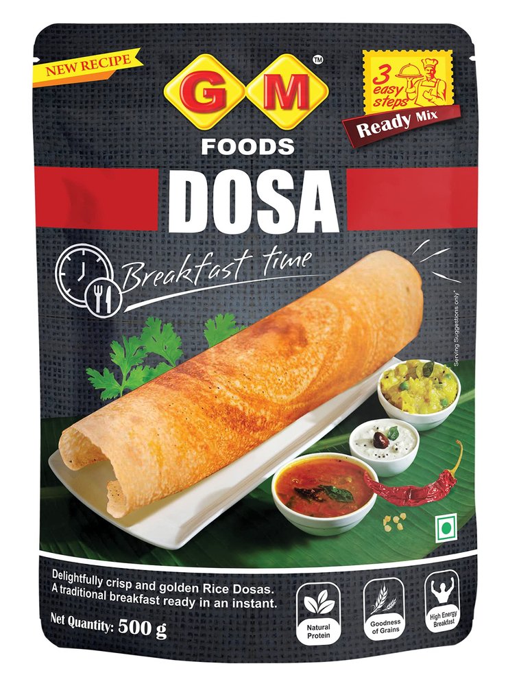 GM Foods Dosa Flour Mix 400g, With Sambhar Masala | Instant South Indian Breakfast Mix | Crispy & Fermented Batter for Dosa & Idli | Natural Ingredients | Easy & Quick to Prepare | No Preservatives
