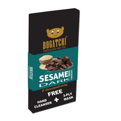 BOGATCHI Healthy Dark Chocolate Till Chikki, Chocolate Rewadi, Real Chocolate with Roasted Sesame Seeds (Till), Dark Chocolate Rewri (Rewari), 16 pcs - M06
