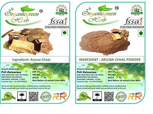 Organicgreen Herb Combo Pack - 500 Gms Of Arjun Ki Chaal 250 Gms And Arjun Chaal Powder 250 Gms Each)   