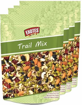 Exotes Premium Dry Fruits (Trail Mix), 4 X 250 g