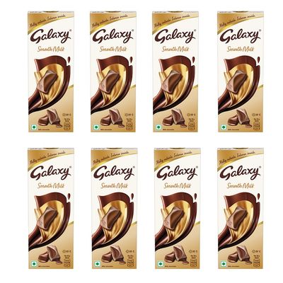 Galaxy Smooth Milk Chocolate Bar | Rich creamy and smooth| Loaded with the goodness of international cocoa| 56g | Pack of 8