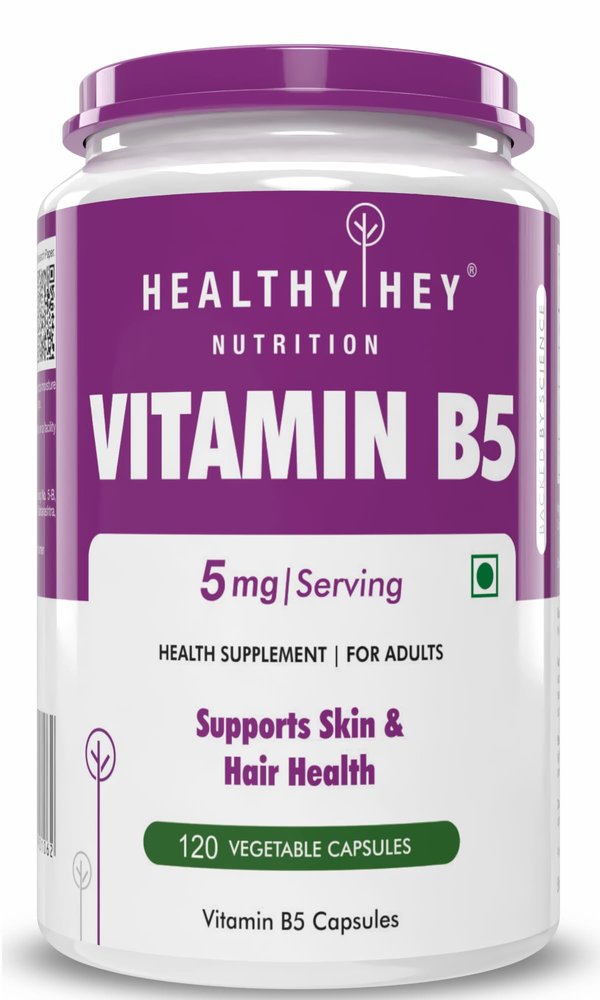 HealthyHey Nutrition Vitamin B5 D-Pantothenate - 120 Veg. Capsules