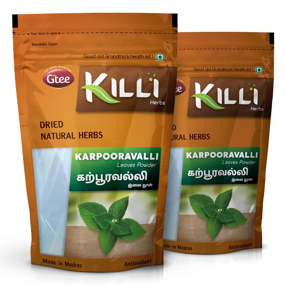 KILLI Karpooravalli | Coleus amboinicus | Omavalli Leaves Powder, 100g (Pack of 2)
