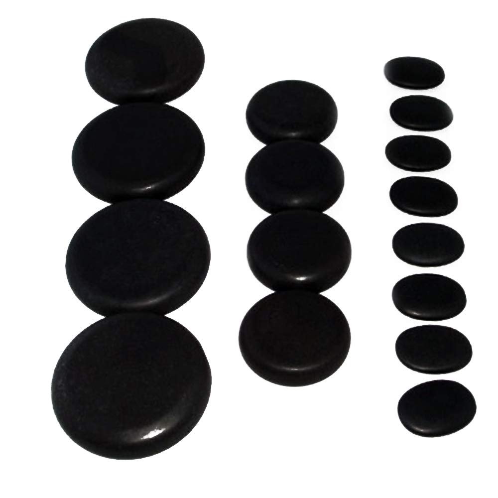 16 Pcs Professional Large Massage Black Stone Set Basalt Hot Rocks Stones