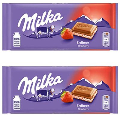 Milka Strawberry Yogurt Chocolate, 2 X 100 Gm
