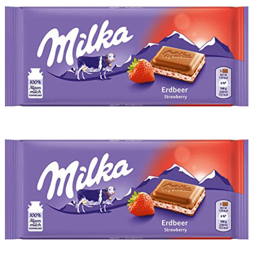 Milka Strawberry Yogurt Chocolate, 2 X 100 Gm