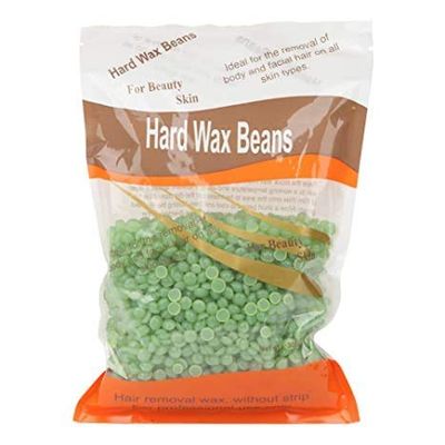 Angelie Hard Wax Beans for Painless Hair Removal, Brazilian Waxing for Face, Eyebrow, Back, Chest, Bikini Areas, Legs At Home (100Gm), Green