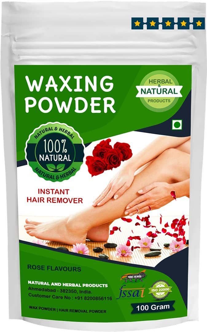 waxing powder for hair removal | Wax Powder | Hair Removal | Rose Flower Flavours For Instant Hair Remover, Zero Pain, No Side Effects, All Types Skin (Hand, Leg, Underarm, Private Part) 100Gram