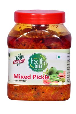 Healthy Diet Organic Mix Achar Pickle Home Made Ma ke Hath se Bnaya Hua Healthy and Fresh Testy for Whole Family, Good Source of Energy Eat Daily ||Mouth-Watering Mother Made Love(1-KG)