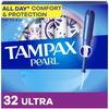 Tampax Pearl Tampons Ultra Absorbency with Leakguard Braid, Unscented, 32Count view 1