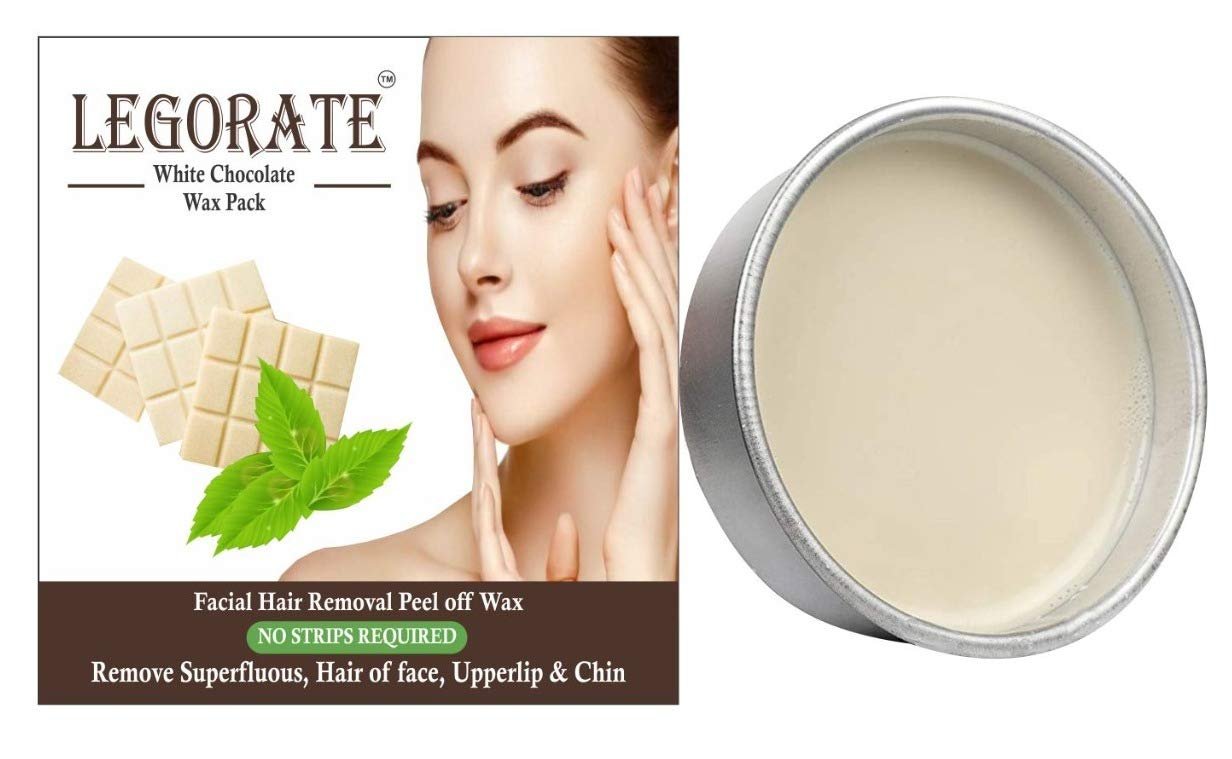 LEGORATE White Chocolate Facial Hair Removal Peel Off Katori Wax, Women (90 Gm) For Face Upper Lips & Chin
