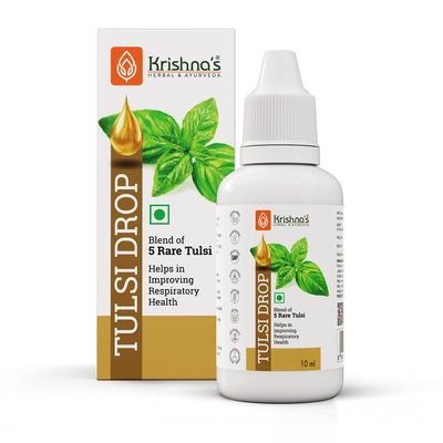Krishna's Tulsi Drops- Concentrated Drops of 5 Rare Tulsi for Natural Immunity Boosting 10 ml |No Added Preservatives | Manufactured in Glass DistillationUnit