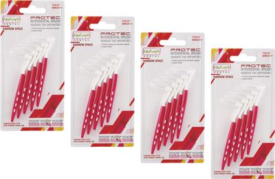 MEDICEPT DENTAL Medicept Protec Angled Interdental Manual Brush Narrow Space (Pink) - Pack Of 4., Adult
