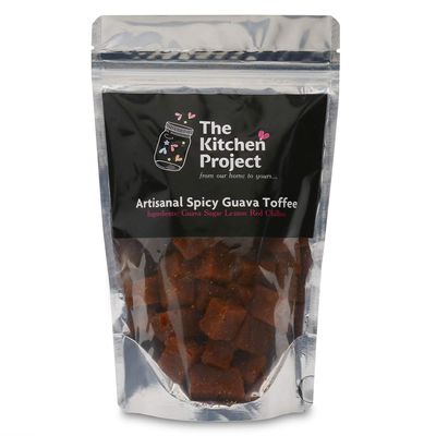The Kitchen Project Artisanal Spicy Guava Toffee (Spicy) Homemade with fresh fruit. No added preservatives. Small Batches. Chewy fruity and very delicious.