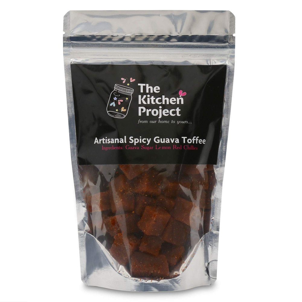 The Kitchen Project Artisanal Spicy Guava Toffee (Spicy) Homemade with fresh fruit. No added preservatives. Small Batches. Chewy fruity and very delicious.