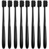 8 Pieces Soft Toothbrush Micro Nano Extra Soft Bristles Manual Soft Toothbrush with 20,000 Bristles for Teeth Oral Gum Recession Adults Kids Child (Black with Black Bristle) view 1