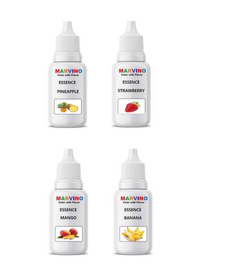 Marvino Special Fruit Eseence ( Pineapple, Strawberry, Mango, Banana) (Fruit Essence Pack of 4)