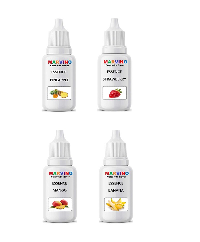 Marvino Special Fruit Eseence ( Pineapple, Strawberry, Mango, Banana) (Fruit Essence Pack of 4)