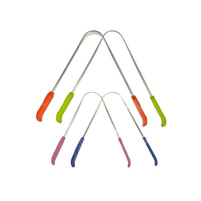 Jaravik Steel Tongue Cleaner Scraper with Multicolour Handle Pack of 4