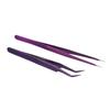 2 Pieces Eyelash Extension Tweezers Set Stainless Steel Tweezers Lash Extension Tweezers Eye Makeup Tools view 1