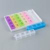 Anjetan 7PCS Weekly Pill Organizer Set Airtight Divided Large 7 Day Week Pill Box Vitamin Container with Case Divided Pill Container view 3