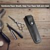 PU Leather Razor Pouch Sheath Straight Long Razor Case Holder for Long Handle Safety Razor view 3