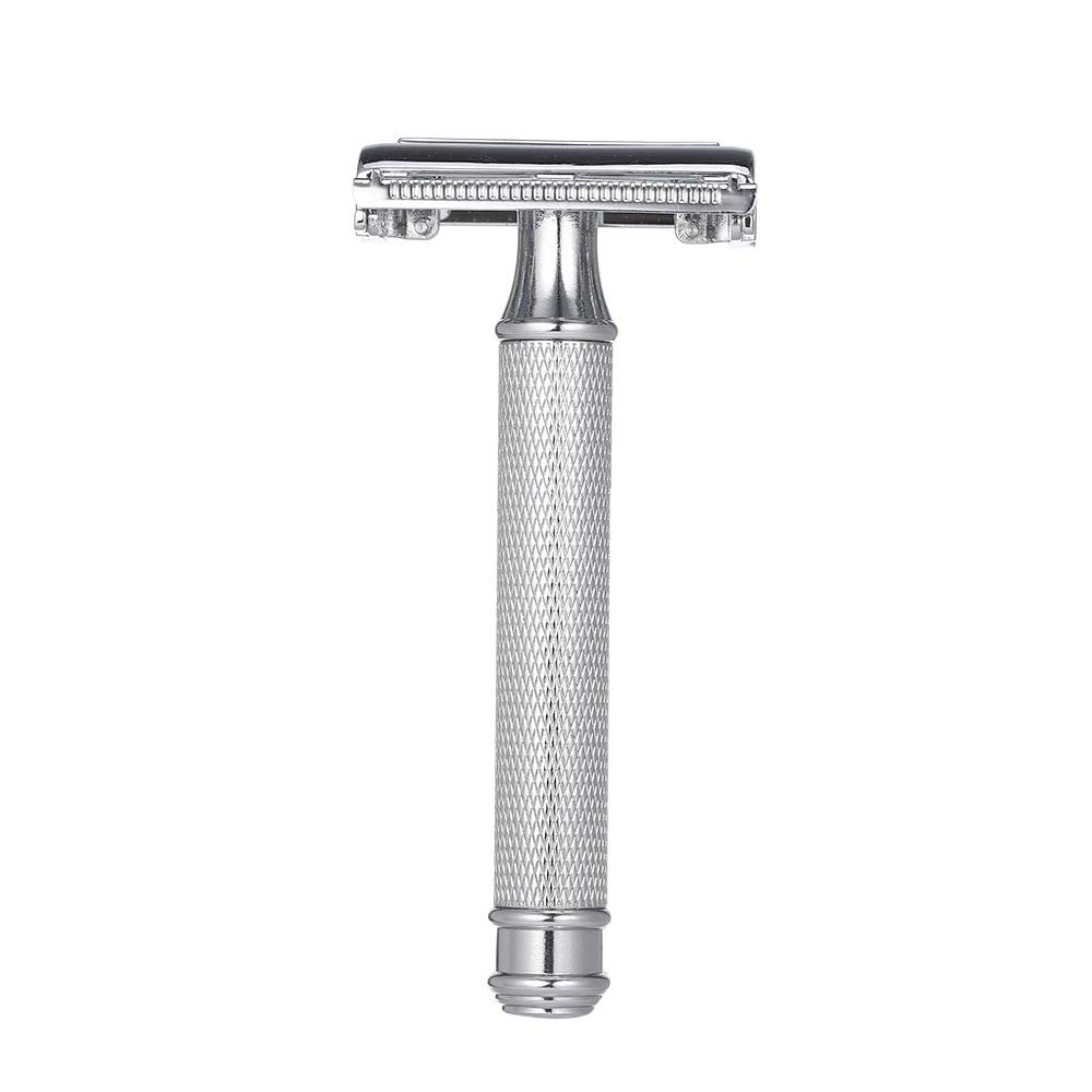 Double Edge Safety Razor Butterfly Open Mens Shaving Razor Classic Manual Shaver for Men Face Cleaning